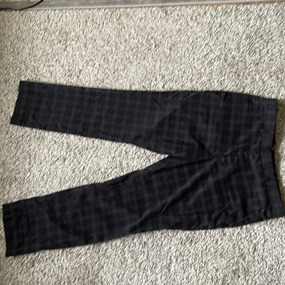 Black Perry Ellis Portfolio Checkered Pants